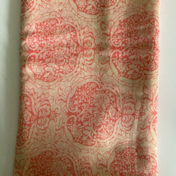 π Romantic Patten Long Scarf, Light Yellow & Coral - Picture 4 of 4